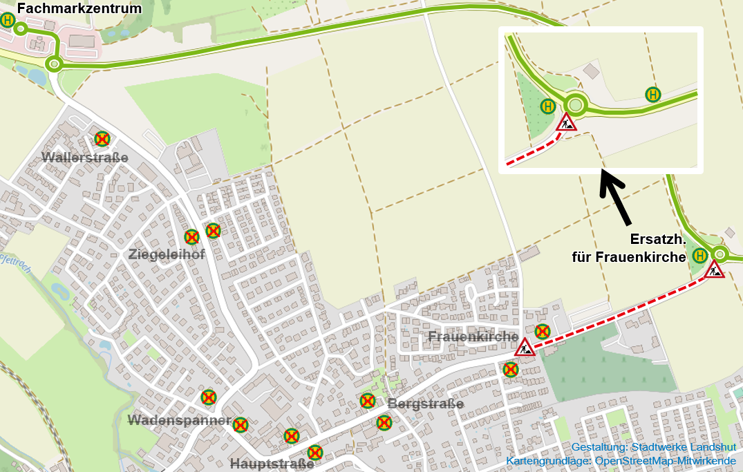 2608 Linienführung Umleitung Altdorf Busumleitung während Bauarbeiten Haupstraße Altdorf