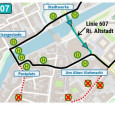 Linienführung der Stadtbusse während Umleitung Spektakel Landshut