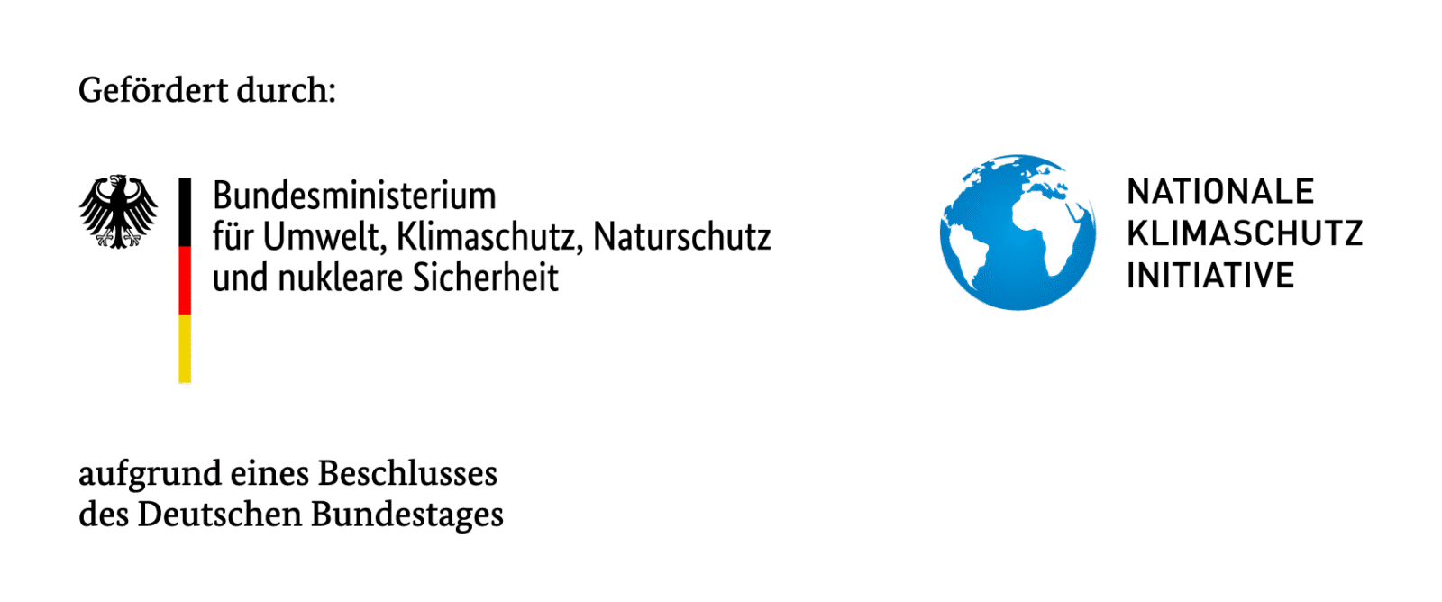 Logo BMU und NKI "Gefördert aufgrund eines Beschlusses des Deutschen Bundestages"