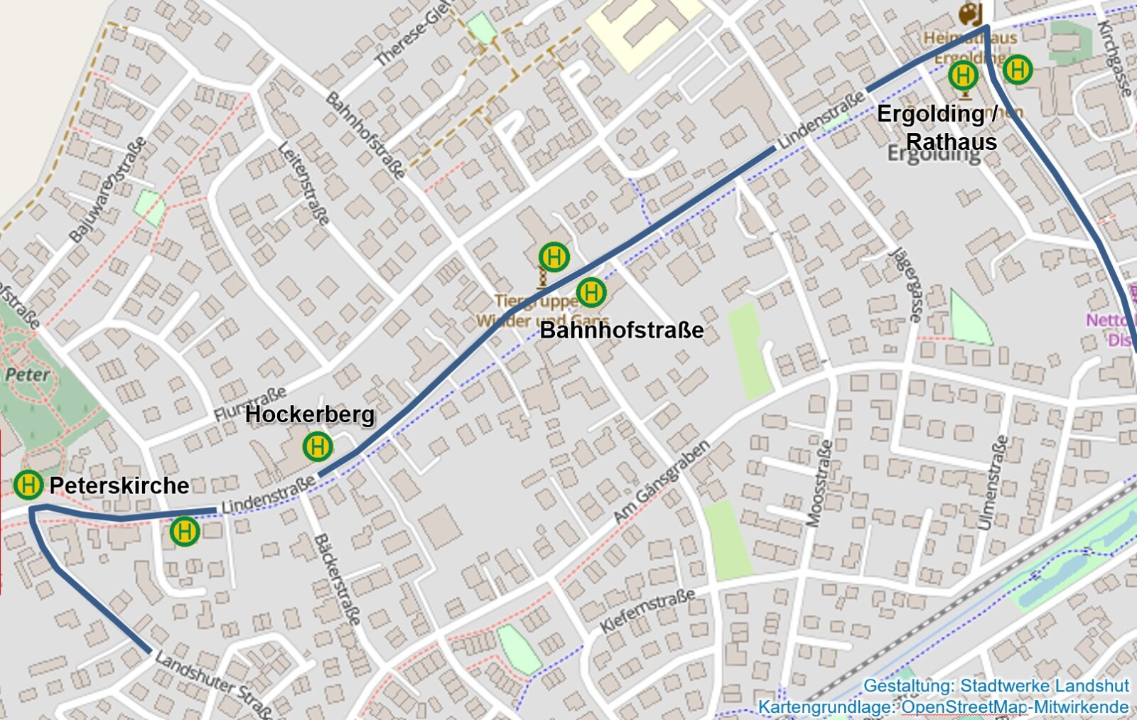Linienführung Hockerberg 2026 Linienführung der Stadtbusse mit Zusatzhaltestelle auf Grund des Hockerberg 2026