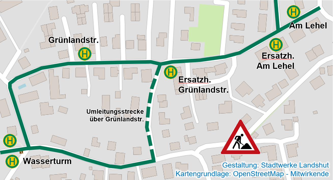 Linienführung Umleitung Am Lehel Linienführung der Stadtbusse während Bauarbeiten Am Lehel