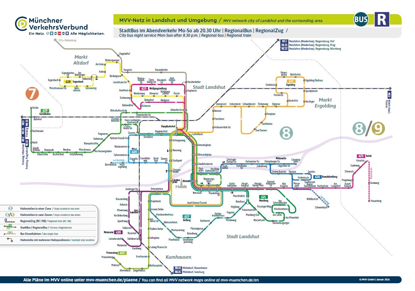 Liniennetzplan Linien 620 bis 629 Liniennetzplan Linien 620 bis 629
