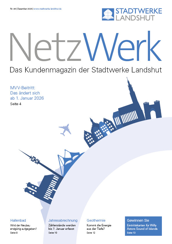 Titelbild Kundenmagzin NetzWerk mit Titelthema "MVV-Beitritt - Das ändert sich ab 1. Januar 2026".