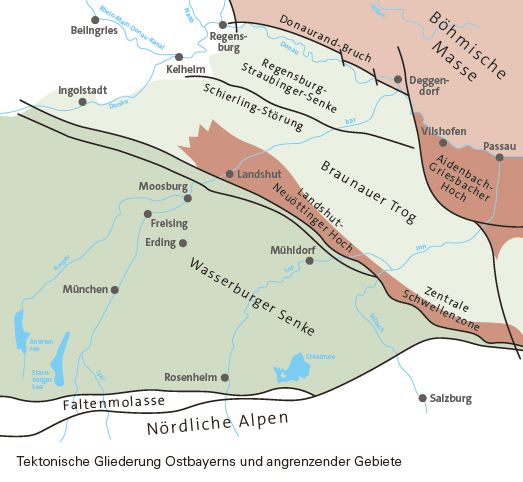 Tektonische Gliederung Ostbayerns Tektonische Gliederung Ostbayerns und angrenzender Gebiete